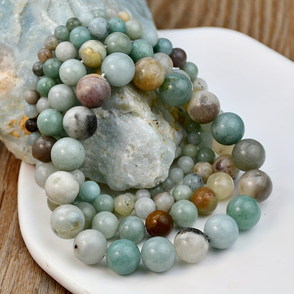 Natural Amazonite Healing Stone Bracelet - Handcrafted Beaded Bangle for Men and Women