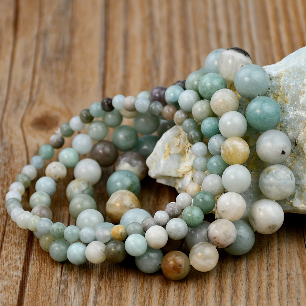 Natural Amazonite Healing Stone Bracelet - Handcrafted Beaded Bangle for Men and Women