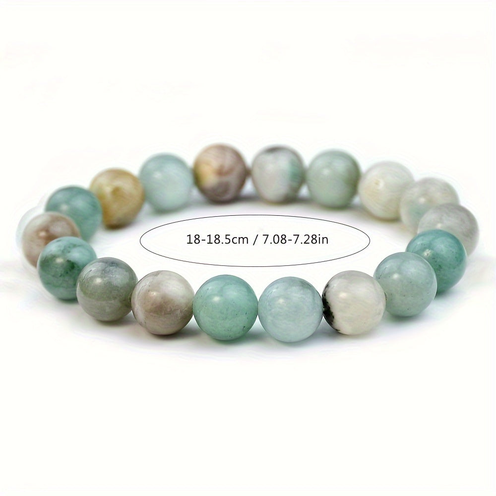 Natural Amazonite Healing Stone Bracelet - Handcrafted Beaded Bangle for Men and Women
