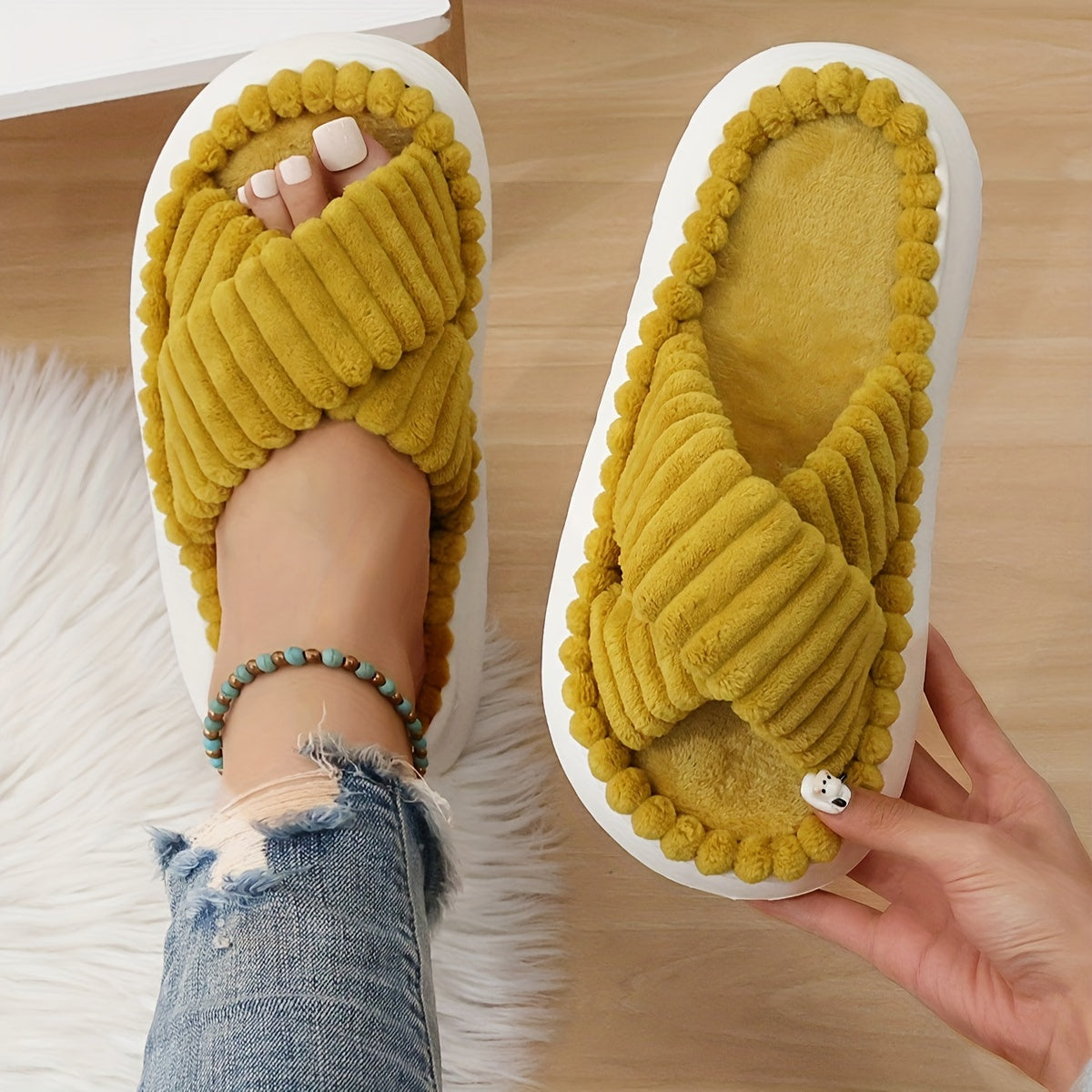 Cozy Cross Strap Platform Slippers: The Perfect Blend of Style and Comfort