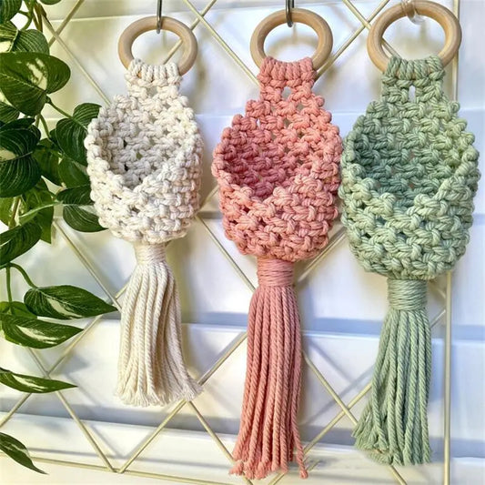 Handmade Macrame Wall Hanging Planter for Colorful Home Decor and Bedroom Decoration