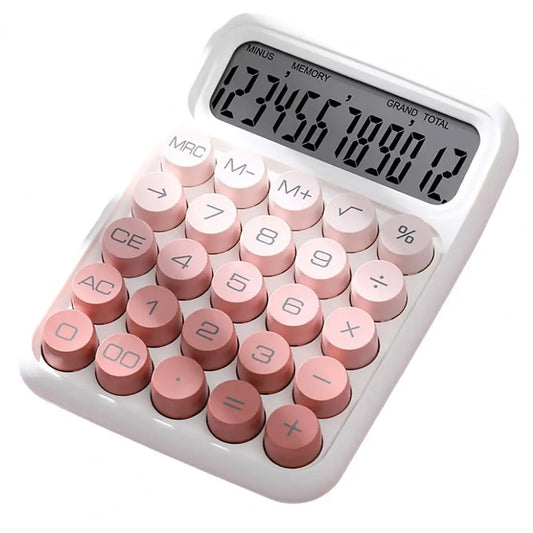 Retro Typewriter Calculator Vintage Gradient Color Mechanical Calculator with Lcd Display for Home Office Cute 12 for Office